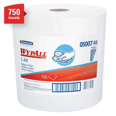 WypAll 05007 750/Roll L40 Wipers Jumbo Roll - White New