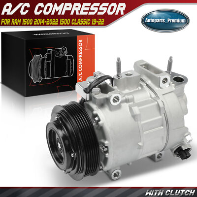A/C Compressor w/ Clutch for Ram 1500 2014-2022 1500 Classic 2019-2022 V6 3.6L