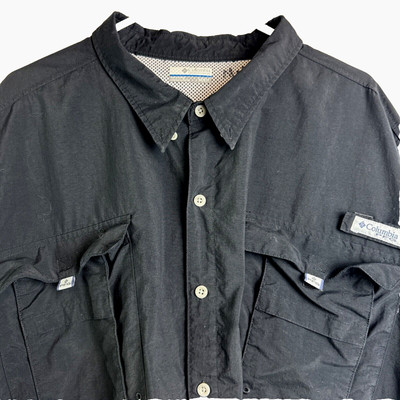 Columbia Mens 5X-Large Shirt Black Short Sleeves Omni-Shade Vented 5XL Button