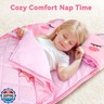 iPlay, iLearn Kid Sleeping Bag, Unicorn Slumber Sack, Toddler Girl Nap Mat, 2 In 1 Pink Animal Cushion Blanket, Happy Travel Sleepover Daycare Preschool Birthday Gift for 3 4 5 6 Year Old Child Summer