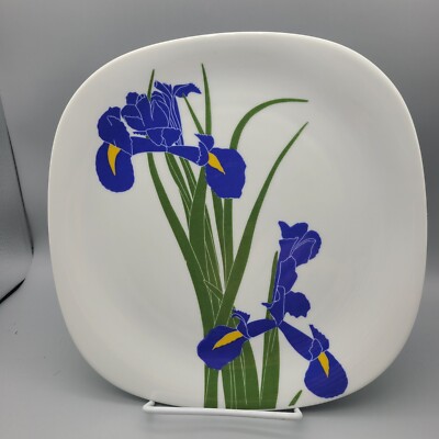 BLOCK FLORAL PORTRAITS IRIS DINNER PLATE 10 1/4'' HENRY EVANS VTG New