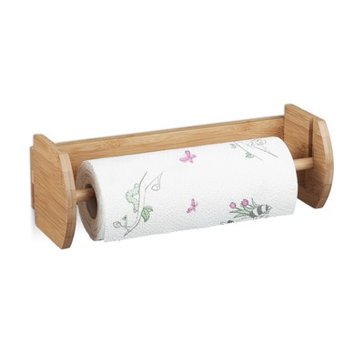 keukenrolhouder wandmodel bamboe - wandkeukenrolhouder - rolhouder wand hout