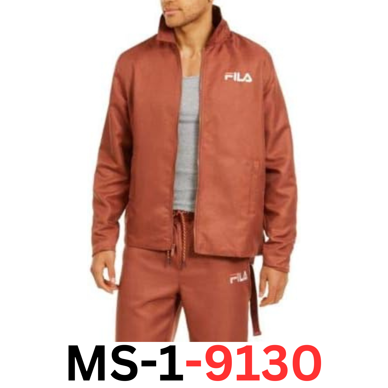 Fila Men's Orbit Woven Jacket Mahogany/Cement/Chili XL