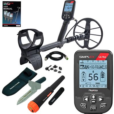 Nokta Simplex Ultra Waterproof Metal Detector w/ Pinpointer & Digger