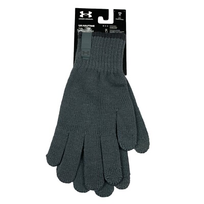 Under Armour Mens Halftime Tech Tip Touch-Screen Gloves Gray M