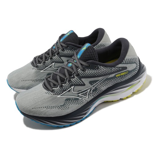 Мужские кроссовки Mizuno Wave Rider 27 Super Wide Grey Navy J1GC2304-01