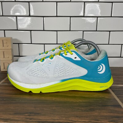 Topo Fli-Lyte 4 Womens Size 9.5 Road Running Shoes White Lime Trainers Sneakers