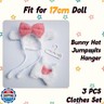 17cm Doll Clothes and Shoes Set, Pink Bunny Clothes Set, 4 PCS Cute Outfits and Shoes Stylish Exquisite Accessories