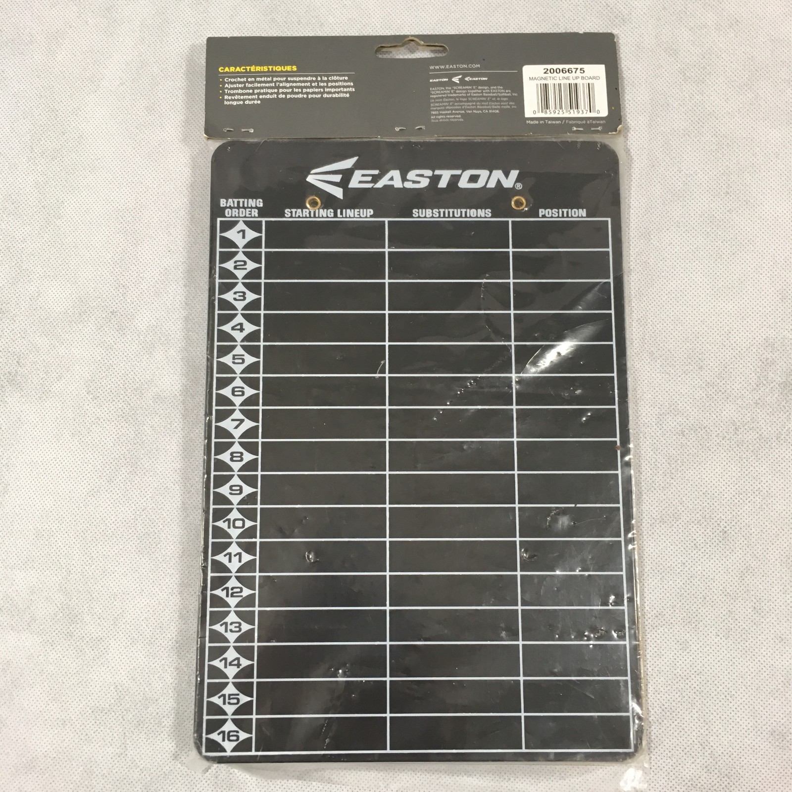 Easton Magnetic Lineup Board Baseball Softball Dry Erase