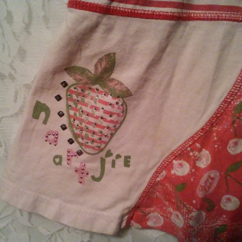 Naartjie Skirt Kids Size M 5 Years Pull On Strawberries Cherries Pink Pocket