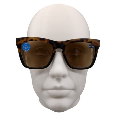Peepers Cape May Reading Sunglasses 2973R Tortoise Black +2.00 UV400 Square NEW