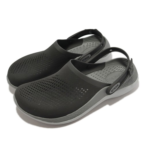 Crocs Literide 360 Clog Black Grey Мужские сандалии унисекс Slip On Slipper 206708-0DD