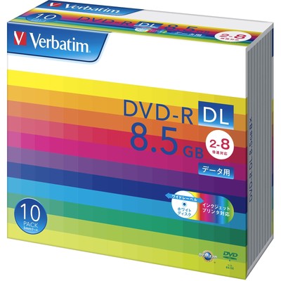  Verbatim Verbatim Single recording DVD-R DL 8.5GB 10 discs White printable sing