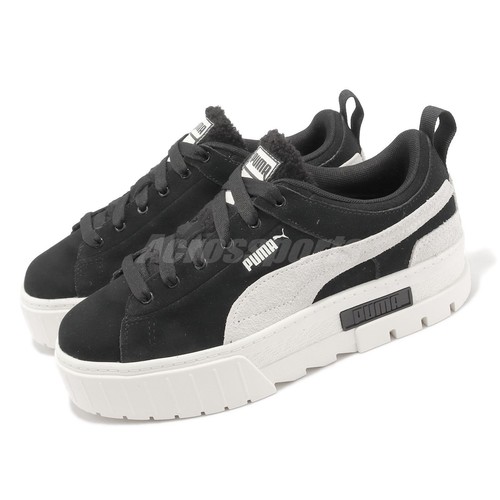 

Puma Mayze Raw Teddy Wns Черно-белые женские повседневные туфли на платформе 386641-01, Черный, Mayze Raw Teddy Wns