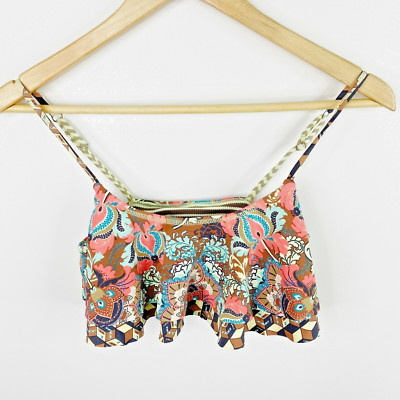 Maaji Bikini Flounce Swim TOP Womens Size Small Multi-Color Adjustable Strap