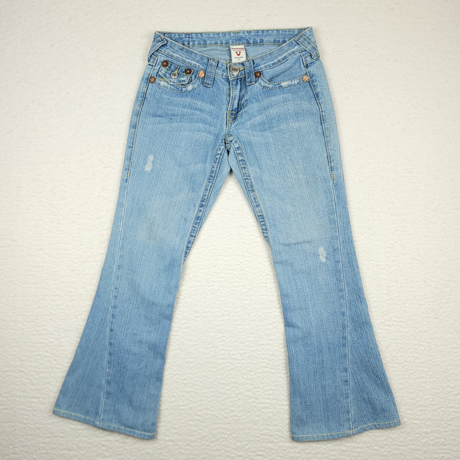 True Religion Rainbow Joey Jeans Womens 27 Blue Low Rise 