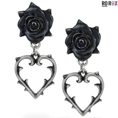 Alchemy England Wounded Love Earrings Jewellery Gothic Thorn Heart Rose