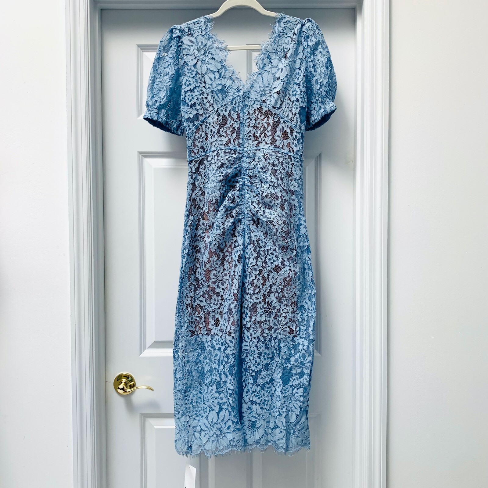 Pre-owned Self-portrait Baby Blue Light Camellia Cocktail Dress