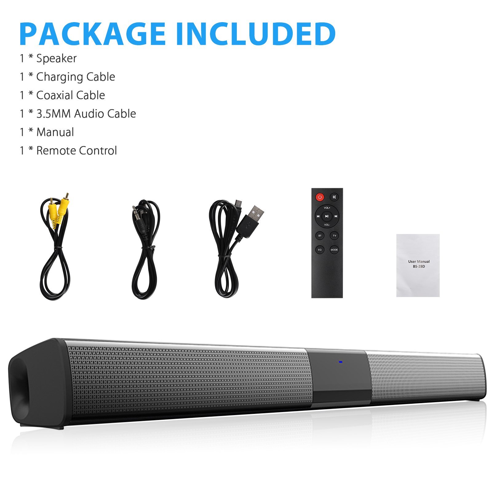 Bluetooth 5.0 Wireless TV Soundbar Home Speaker Subwoofer for for Vizio Smart TV