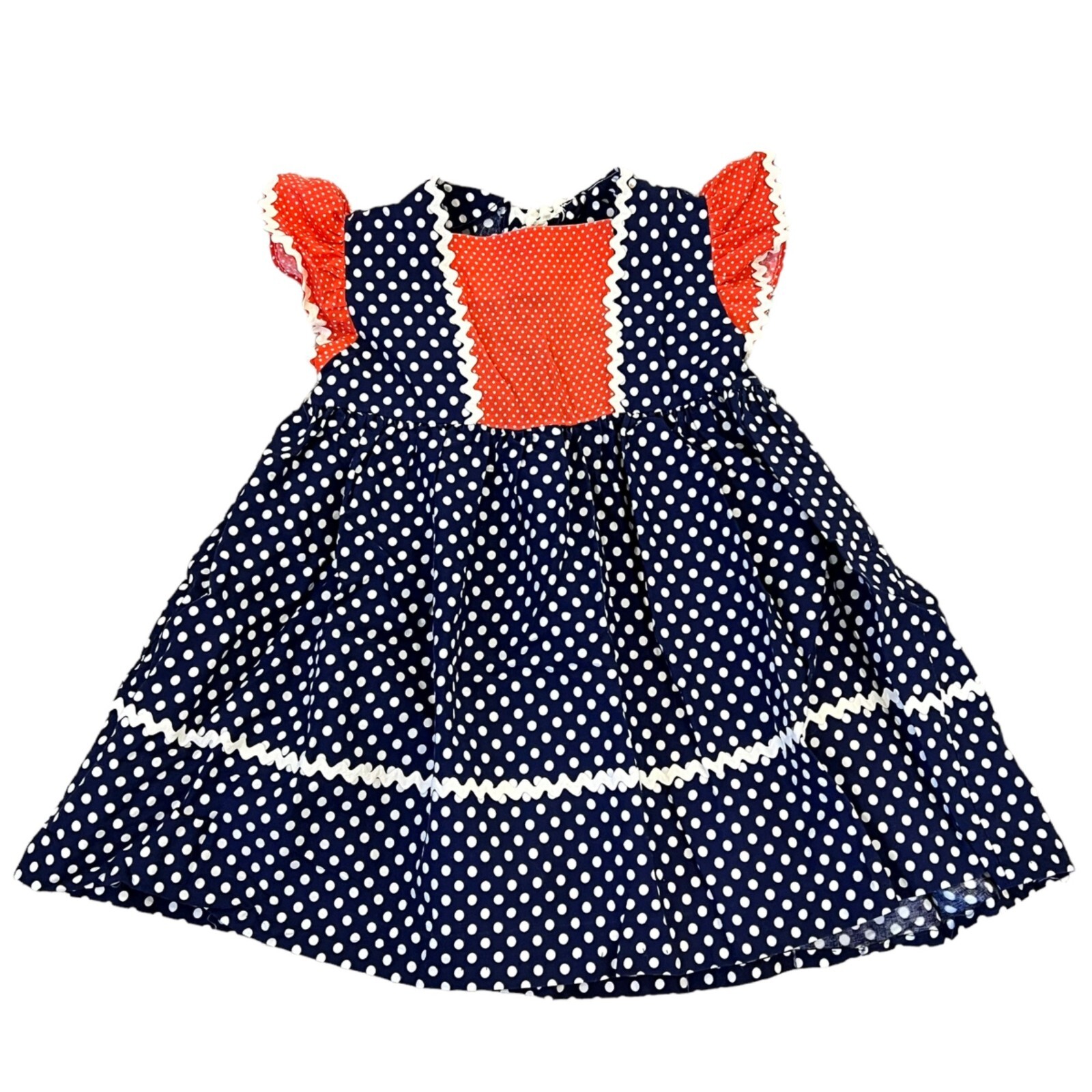 Cinderella Stop the Press Vintage Orange/Blue Polka Dot 70s
