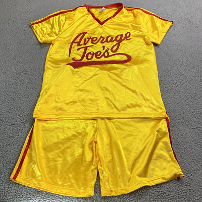 Dodgeball Average Joe's Jersey Mens 2XL XXL Yellow Shirt And Shorts Costume Set