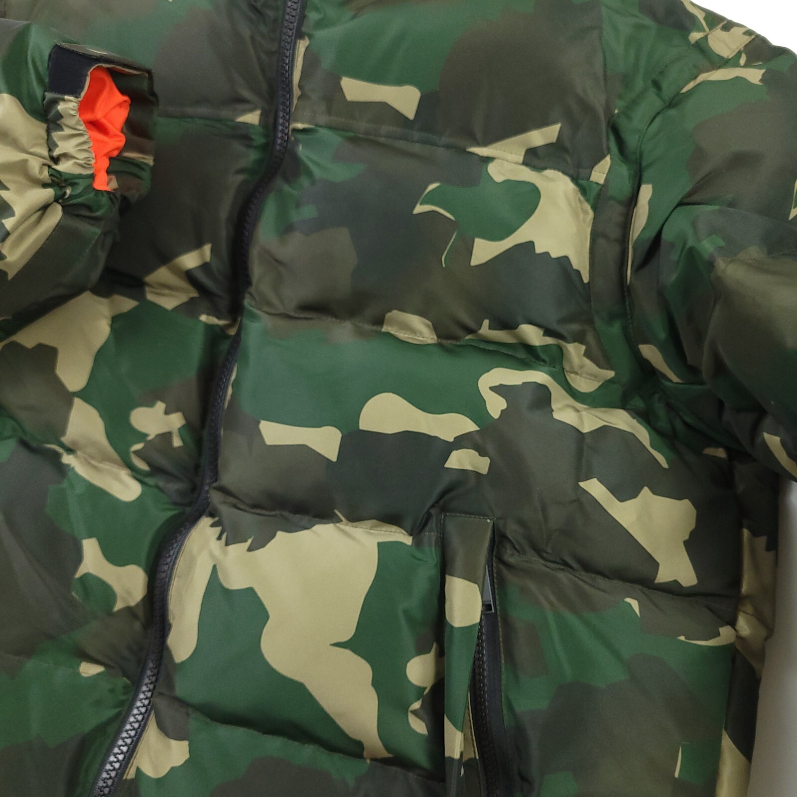 Pre-owned Heron Preston $1070  Camo Puffer Jacket In Green Mens Size Large