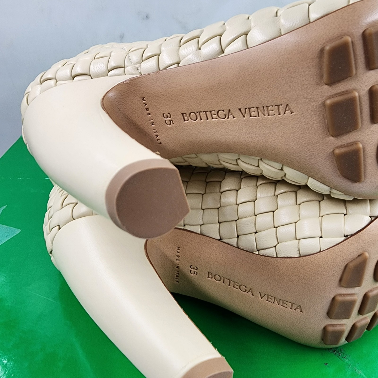 Bottega Veneta Canalazzo Woven Booties Women's 35/5US Butter Square Toe Pull On - Picture 6 of 19