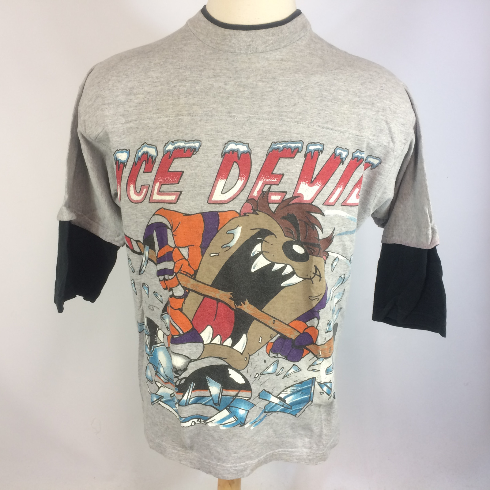 Vintage 90s Grunge Freeze Taz Looney Tunes Ice Devil Hockey