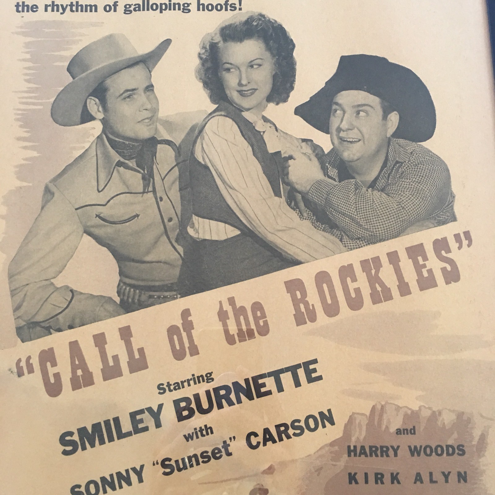 Call of the Rockies Movie Lobby Card Window Size Republic 1944 Vintage Framed