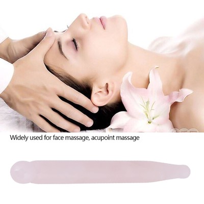 1pc Natural Rose Quartz Crystal Face Massage Wand Stone Smooth Stick