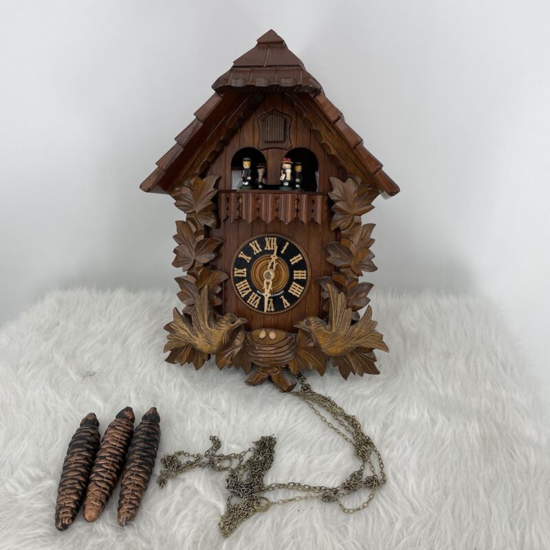 Romance Der Frohliche Wanderer Edelweiss Swiss Made Musical Cuckoo Clock #2711