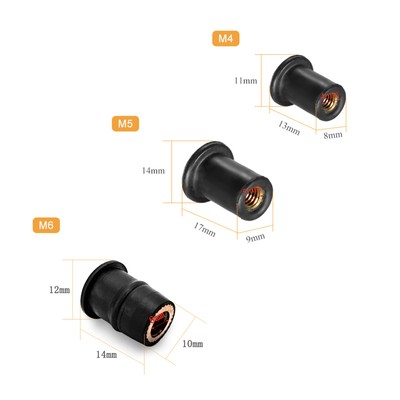 6pcs  / M5 / M6 Kayak Rubber Well Nuts Fastener Wellnuts Kayak F0J1