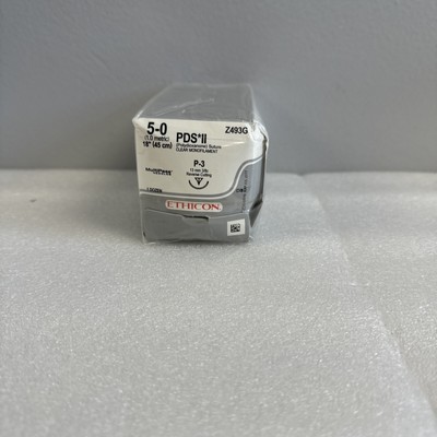 Ethicon Pds II P-3 5-0 Z493g  FOR TRAINING OR RESEARCH EXP Dates Vary