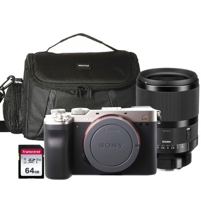 Sony Alpha a7C Digital Camera Silver with Sigma 35mm DG DN Art Accessory Bundle