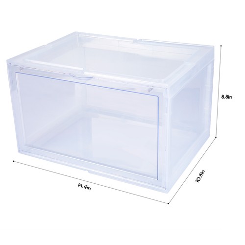 Hat Organizer Box Clear Upgraded Plastic Shoe Storage Collection Display Case 