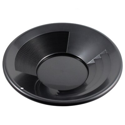 ASR Outdoor 14" Inch Black Dual Riffle Gold Panning Pan for Mining Prospecting