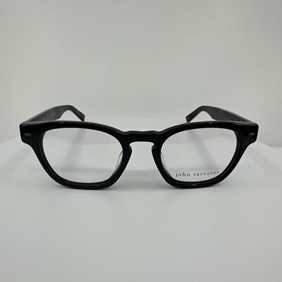 New John Varvatos V358 UF Eyeglasses V 358UF C. Shiny Black 49-20mm Made Japan