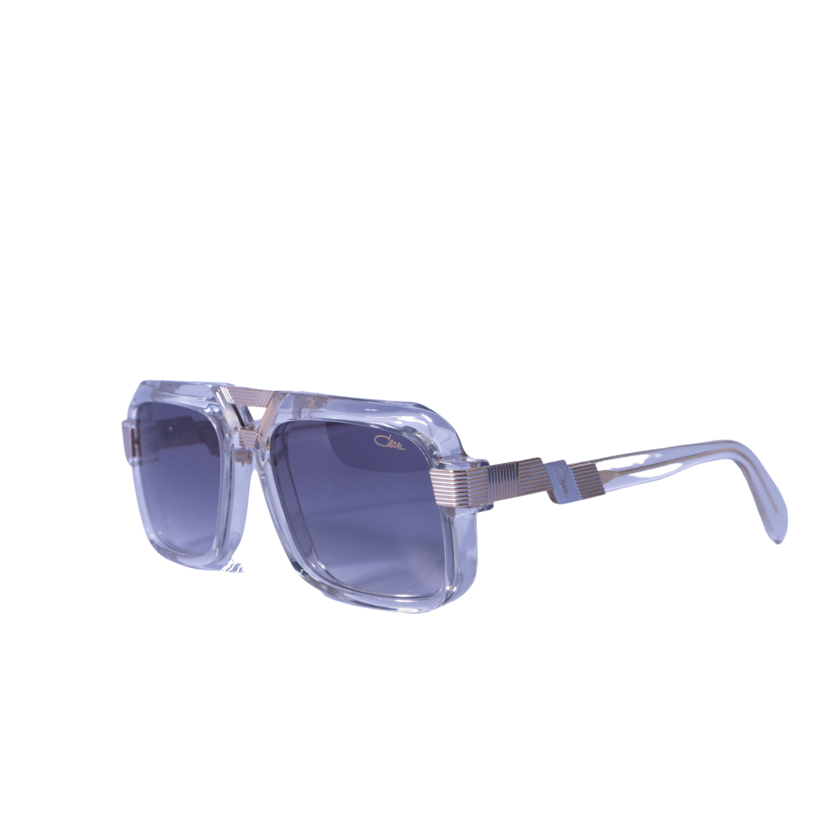 Pre-owned Cazal Square Sunglasses 669-003 Crystal Gold Frame Black Gradient Lenses 100% Uv