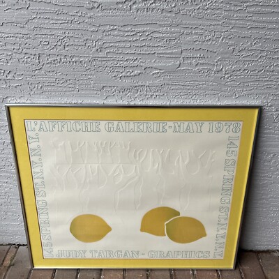 Vintage L affiche Galerie Judy Targan Lemons Graphics Poster 1978 Framed 34x28