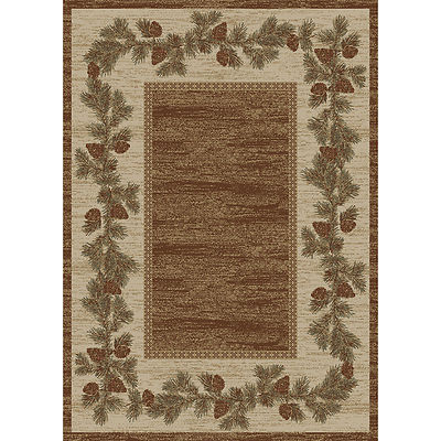 Lodge Cabin Rustic Pinecone Brown Area Rug *FREE SHIPPING* 