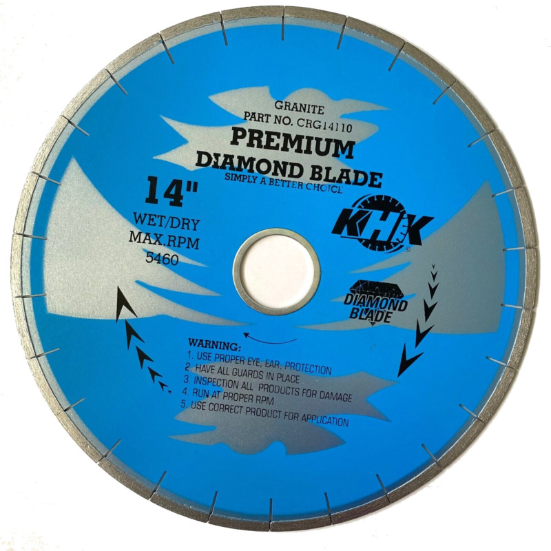 14" x .110" Granite Premium Saw Blade Silent Core 50-60mm Arbor for Blue Ripper