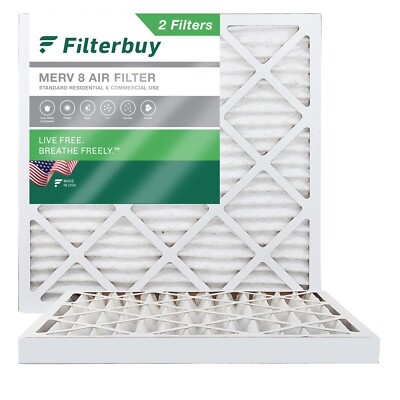 Filterbuy 20x20x2 Pleated Air Filters, Replacement for HVAC AC Furnace (MERV 8)