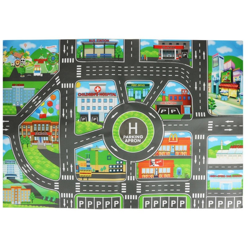 Road Rugs City Map Play Mat English Version Bedroom Rug