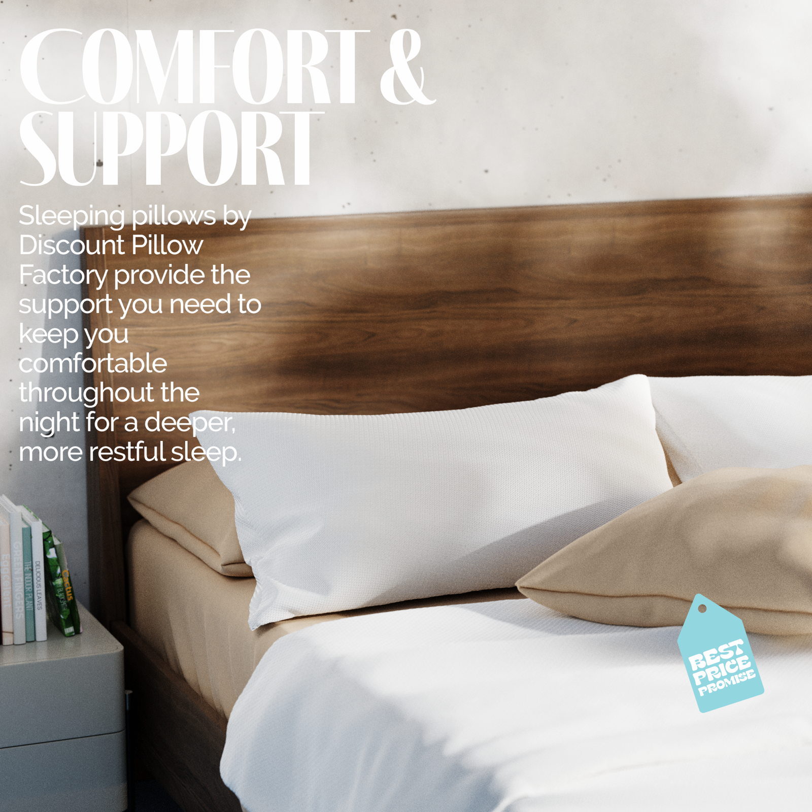 Down Alternative King Standard Queen Bed Pillows Hypoallergenic USA Made 4-Pack