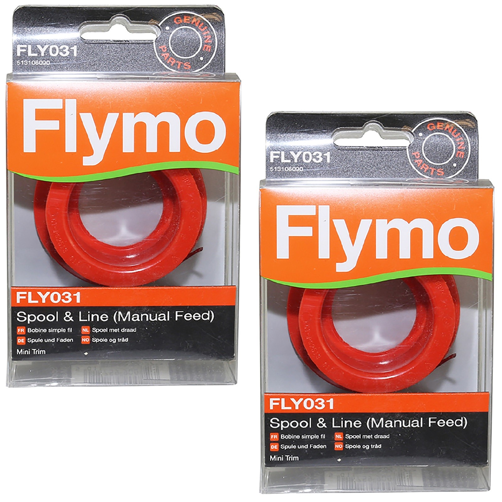 2 X Flymo Mini Trim Manual Feed Spool Line Mt21 Et21 Strimmer