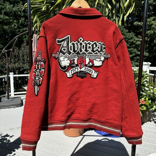 Vintage 90s Avirex USA Varsity Bomber Jacket Mens 2XL Red Wool Y2K Authentic | eBay Vintage 90s Avirex USA Varsity Bomber Jacket Mens 2XL Red Wool Y2K Authentic | eBay