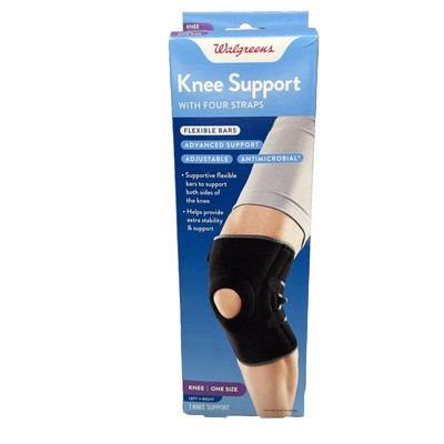 Walgreens Knee Support With 4 Straps Adjustable Flexible Bars  KNEE-ONE SIZE- i1