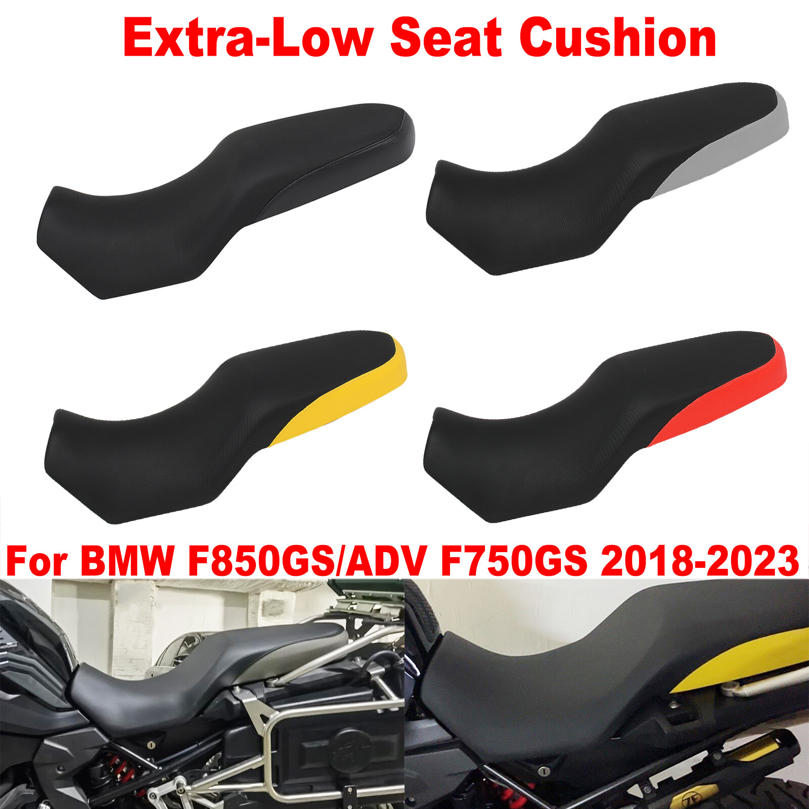 For BMW F850GS/ADV F750GS Extra-Low Seat Cushion Driver Passenger