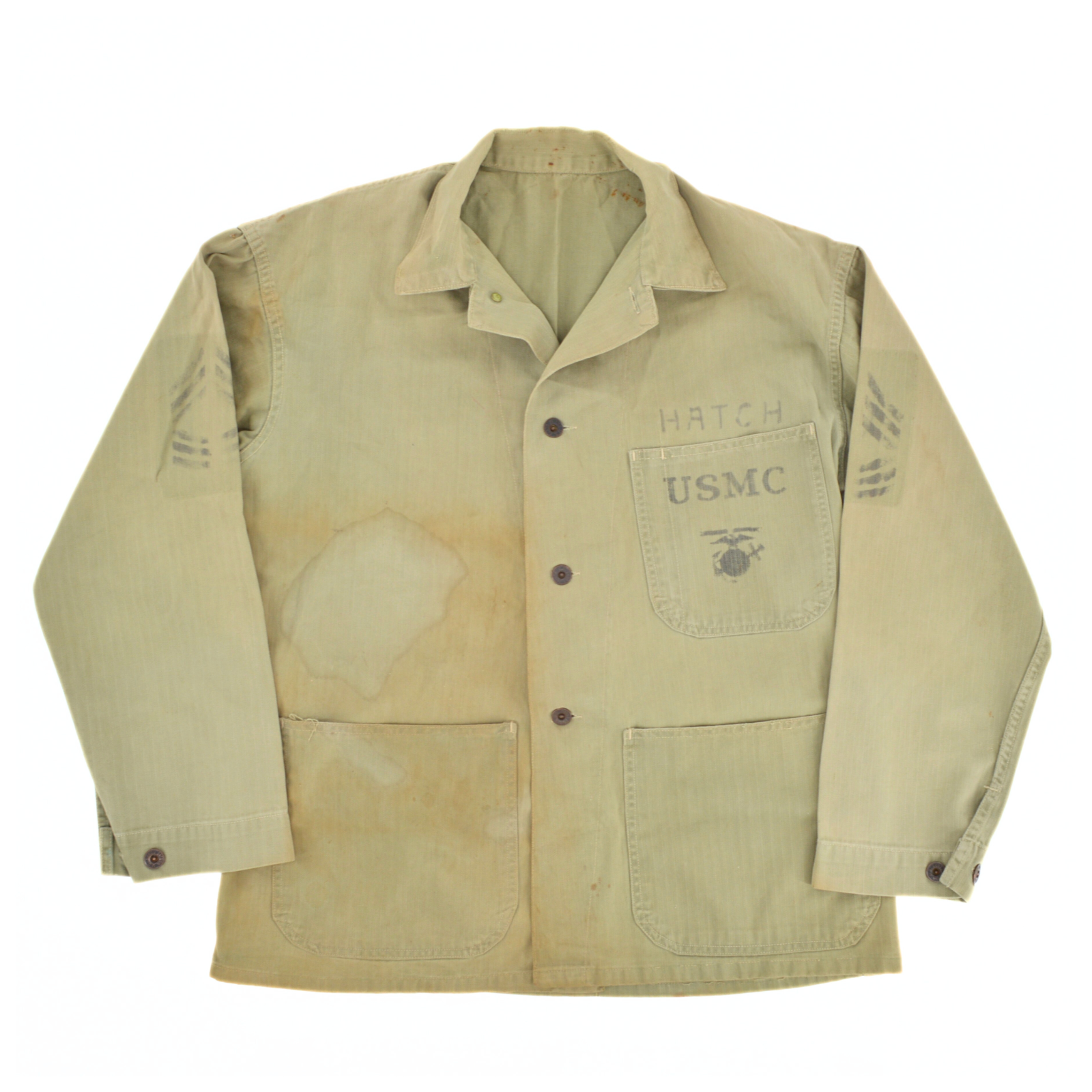 USMC P-41 HBT Jacket ボロ WWII USMC Marine Corps Identified P41 HBT Jacket to General