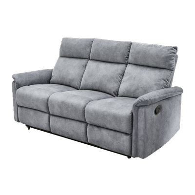 Sofa Couch 3-Sitzer Velourbezug Vintage hellgrau mit Funktion